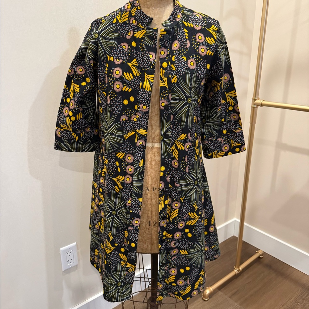 Zuri patterned three quarter sleeve dress or jacket size S